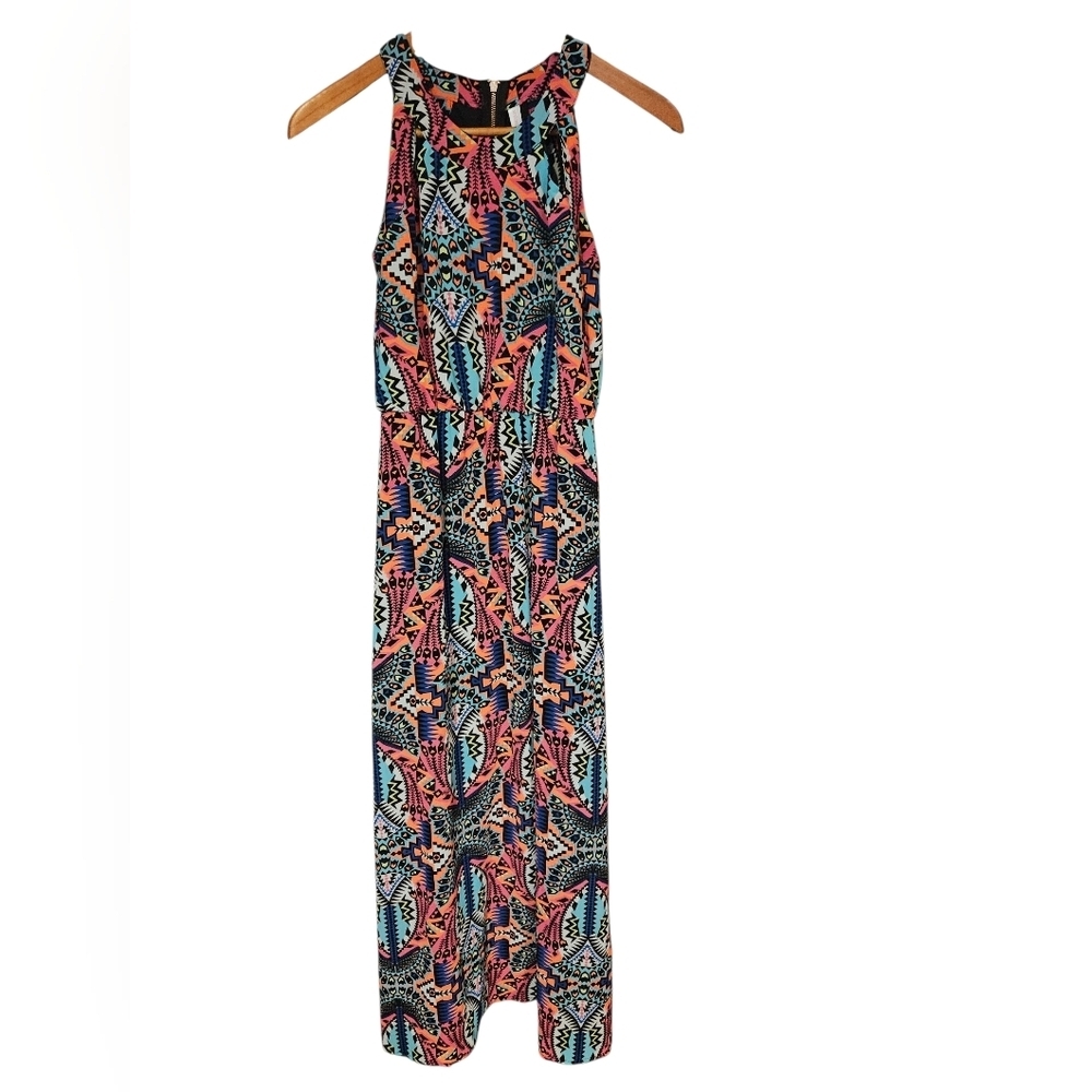 Geometric Boho Y2K Maxi Dress XS
